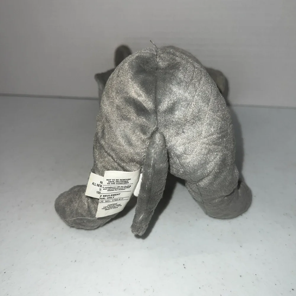 Elephant Plush Beanbag Textured Gray 10